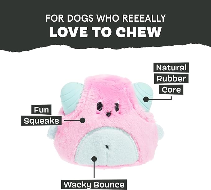 Barkbox Lover Beast Dog Toy for Aggressive Chewers | 2-in-1 Plush & Rubber Dog Toy with Squeaker | Puppy Essentials & Dog Toys to Keep Them Busy-Mewly Pet