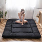 MAXYOYO Japanese Floor Mattress Futon Mattress, 4" Thicken Tatami Mat Sleeping Pad Foldable Roll Up Mat Boys Girls Dormitory Pad Kids Floor Lounger Pillow Bed, Black, Twin Size
