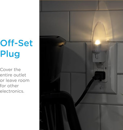 Lights by Night LED Night Light, Plug-in, Manual on/off , Warm White, UL-Certified, Energy Efficient, Ideal Nightlight for Bedroom, Bathroom, Nursery, Hallway, Kitchen, 11140