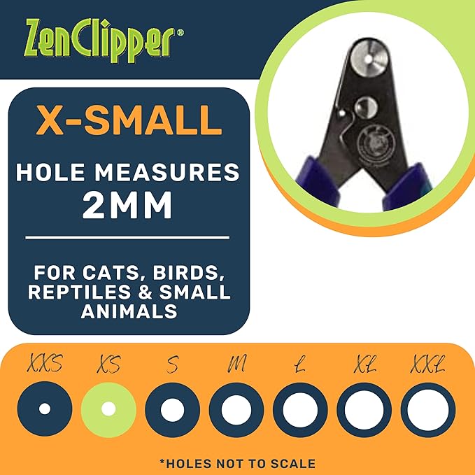 Zen Clipper Pet Nail Clipper for Cats – Cat Nail Trimmer for Safer Pet Grooming - Clean, Quiet, and Easy-to-Use Stainless Steel Claw Trimmer - (2mm Hole)-Mewly Pet