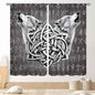 Viking Curtains, Gothic Nordic Wolf Celtic Rune Scandinavian Viking Runes Norse Mythology Aesthetic Retro Drapery for Bedroom Living Room Bathroom Window 2 Panel Set, 63"x72" Inch