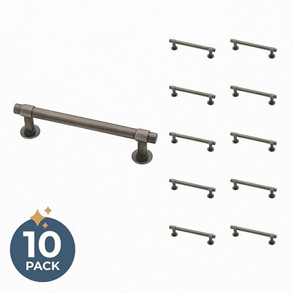 Franklin Brass - Francisco Heirloom Silver Cabinet Handles 4 Inch (4") Hole Center Pulls | Easy Install, Durable Hardware for Kitchen Cabinet Door, Drawers, Dresser Pull, Furniture (10 Pack)