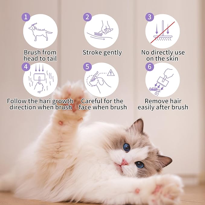 Slicker Brush for Dogs, Long Pin Dog Grooming Brush for Goldendoodles, Poodles, Doodles & More, Includes Bonus Pet Comb, Perfect for De-Shedding, Dematting & Reducing Tangles. Large, Purple-Mewly Pet