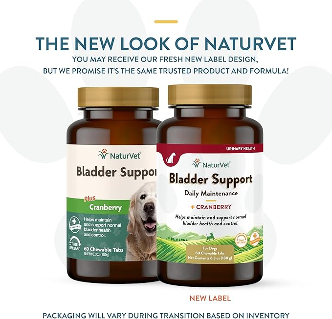 NaturVet – Bladder Support for Dogs – Plus Cranberry | Supports Healthy Bladder Control & Normal Urination | 60 Time Release Chewable Tablets-Mewly Pet