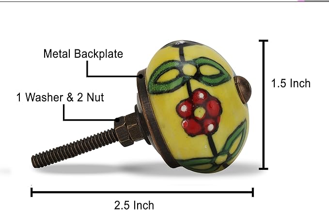 Multicolor Ceramic Cabinet Knobs for Kitchen Cabinet Drawers Assorted knob for Cupboard Wardrobe Dresser Furniture Door Pull Handles Boho Home Interior Decor - Pack of 30