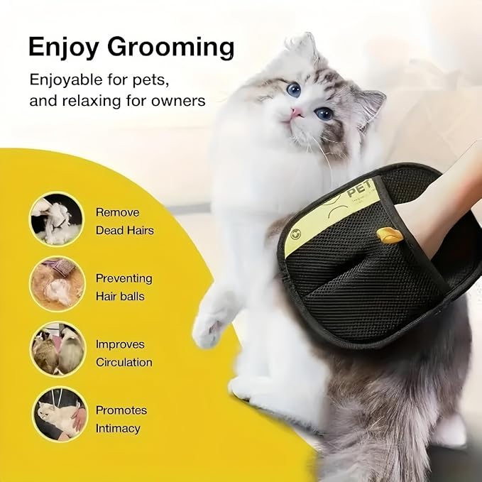 2PCS Pet Hair Remover Gloves, Pet Hair Removal Tool, Reusable Removal Tool for Couch, Furniture, Carpet, Car Seat, Cat Grooming Tools-Mewly Pet