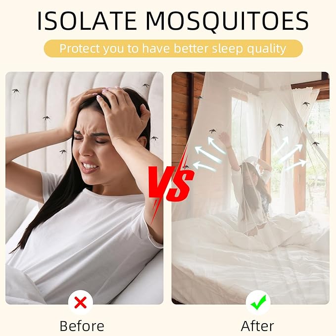 4 Corners Mosquito Net for Mosquiteros para Camas Bed Canopies Netting Bed Drapes Rectangular Mosquito Mesh for Camping Home Outdoor Travel (White,L75 X W59 X H67 Inch,Opening)-Mewly Pet