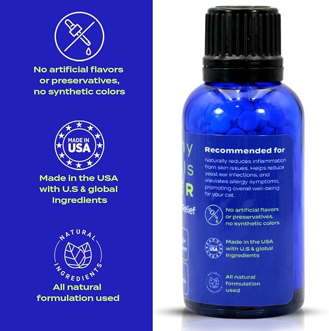 HA4E - Cat Yeast Protection - Homeopathic Support for Yeast Infections - All-Natural Preventive Care for Skin & Ear Health - 300 Tablets-Mewly Pet