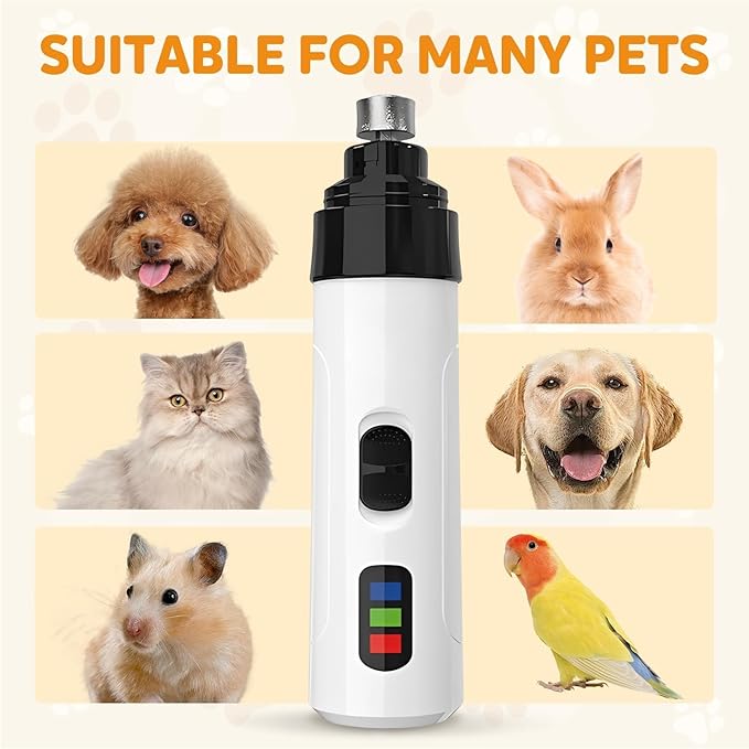 Silent Groom Pro Nail Grinder, 2025 New Electric Dog Nail Trimmer, Pet Nail Grinder for Dogs Cats, Rechargeable Dog Nail Clippers, Pet Paws Grooming & Smoothing Tool-Mewly Pet