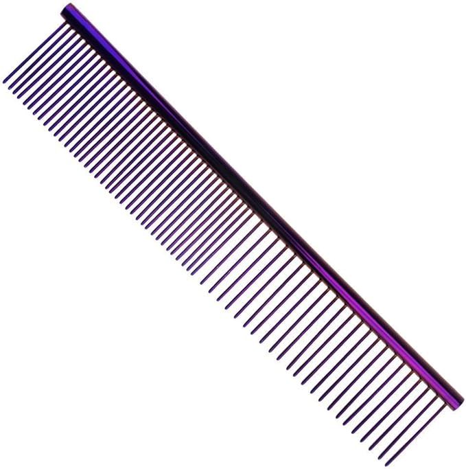 LILYS PET Professional PET Grooming Scissors Kit,Coated Titanium,Sharp and Strong Stainless Steel Blade for Dogs Cats Hair Cutting,3 Pieces of Scissors with a Comb and a Case (7.0 inches, Purple)-Mewly Pet