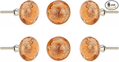 Perilla Home Set of 6 Knobs - Decorative Crystal Pulls Handles - Glass Knobs for Home Decor, Interior, Room, Kitchen, Cabinet, Hardware, Cupboard, Door, Knobs, Dresser, Wardrobe and Drawer