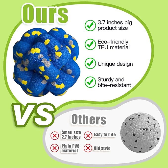 Upgrade Dog Balls Interactive Toys for Aggressive Chewers, Indestructible Tennis Durable Bouncy for Fetch Game, Lightweight Floating, 4pcs-Mewly Pet