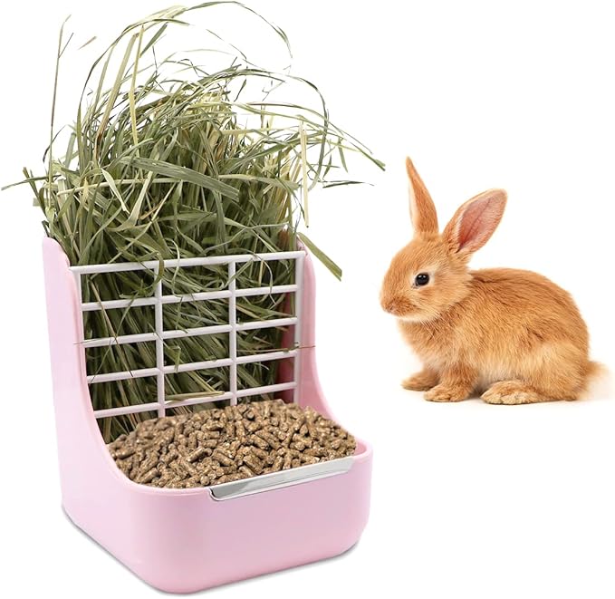 Litewoo Rabbit Hay Feeder Food Bowl Feeding Rack for Small Animal Guinea Pig Chinchilla Bunny Cage Accessories-Mewly Pet