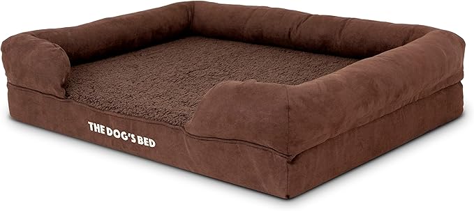 The Dog’s Bed, Large Brown Plush 36x27, Memory Foam, Pain Relief: Arthritis, Hip & Elbow Dysplasia, Post Surgery, Lameness, Supportive, Calming, Waterproof Washable Cover, Veterinary Approved-Mewly Pet