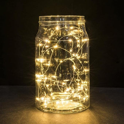 Fairy Lights CR2032 Battery Operated,6.6Ft/2Meter 20 LEDs Micro Silver Wire String Lights for Bedroom Christmas Party Wedding Decoration(Warm White, 12 Pack)