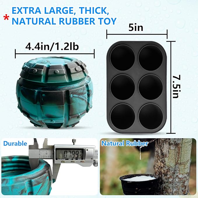 Yipetor Frozen Treat Dispensing Dog Toy - Large Chew Toy, Freezable Fillable Rubber, Reduces Anxiety, Easy to Clean, Interactive Puzzle (Large)-Mewly Pet