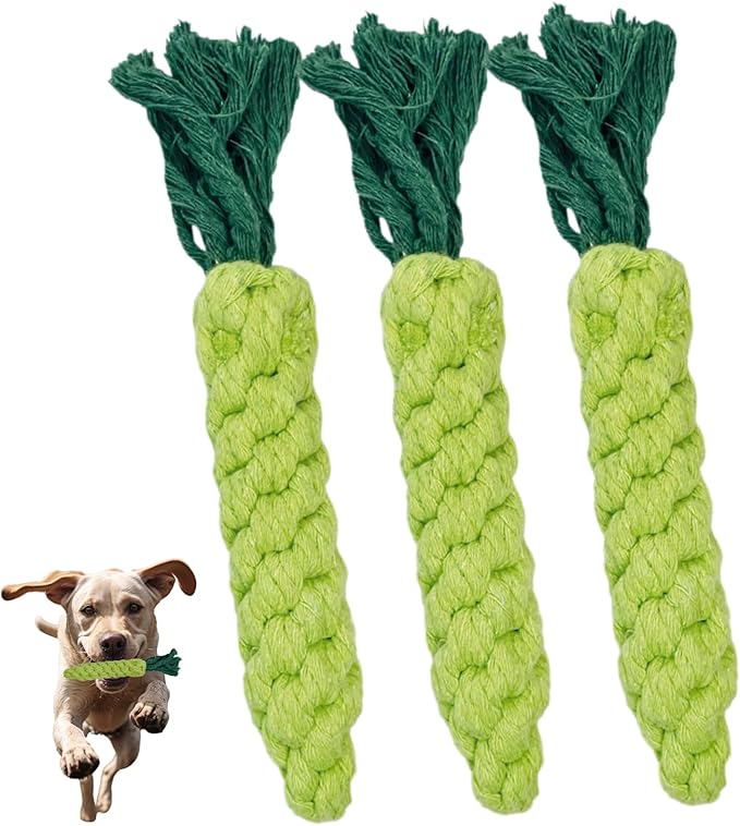 3PCS Green Woven Pet Chew Set, Dog Chew Accessories, Cat Interactive Chews, Safe & Durable Braided Chews for Dogs, Cats & More Pets-Mewly Pet