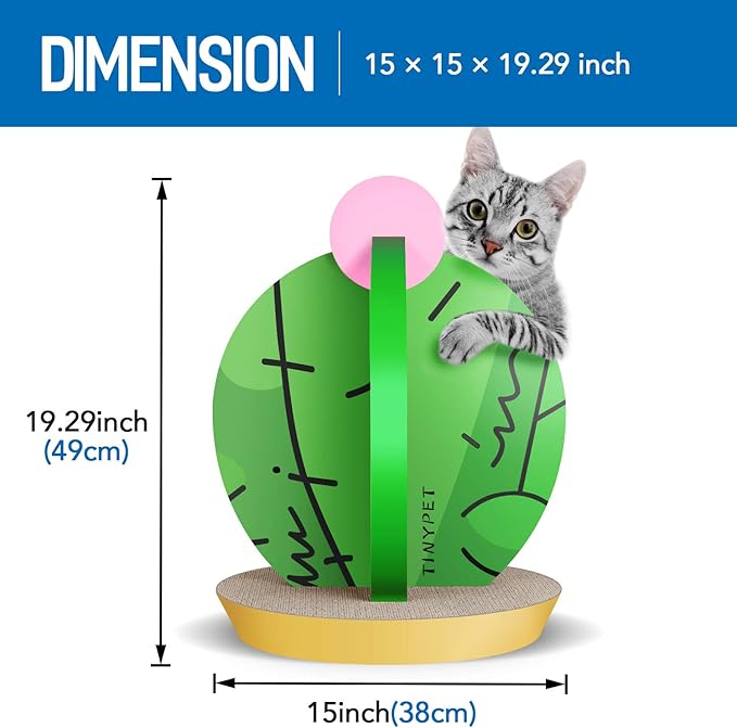 Cat Condo Scratcher Post Cardboard, Cactus Shape Cat Scratching House Bed Furniture Protector, Green Colour-Mewly Pet