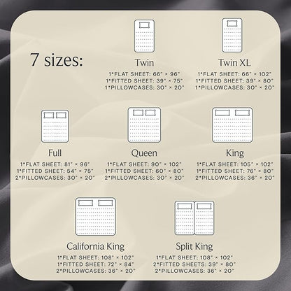 LuxClub 4 PC Full Size Sheet Set Sheets Deep Pockets Wrinkle Free Cooling Sheets Machine Washable Hotel Bedding Silky Soft - Dark Grey Full