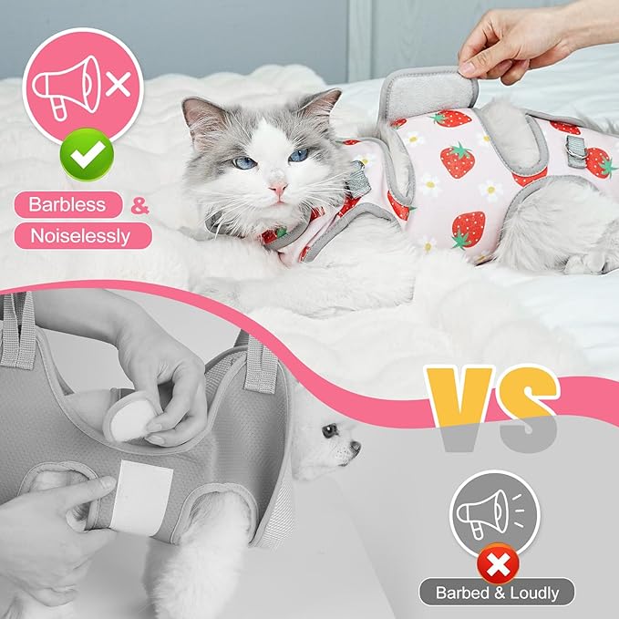 Supet Cat Grooming Hammock, Self-Adhesive Cat Nail Clipper Hammock, Soft Fabric Cat Wrap for Cutting Nails, Quickly Calm Down for Medicine, Teeth Brushing, Ear Cleaning-Mewly Pet