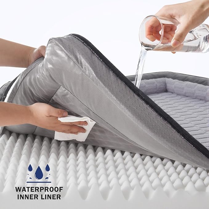 FURTIME Orthopedic Dog Beds for Meidum Large Dogs, Washable Dog Bed with Supportive Foam, Pet Sofa with Removable Cover, Waterproof, Nonskid Bottom-Mewly Pet