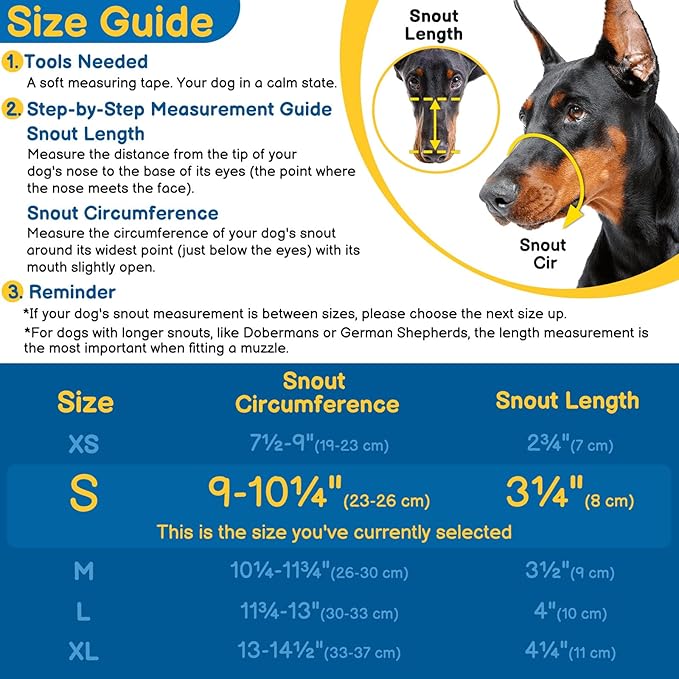 BARKLESS Basket Muzzle for Dogs, Humane Muzzle to Prevent Biting and Scavenging, Snap-on Treat Cover Helps Dogs Acclimatize Mouth Cover, Adjustable Mouth Guard for Positive Training, Grooming-Mewly Pet