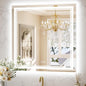 Keonjinn Led Bathroom Mirror with Lights, 36" x 36" Frontlit and Backlight, Stepless 3 Colors Temperature & Dimmable Wall Mirror, UL Listed LED Driver, Double LED Strips Tempered Glass Lighted Mirror