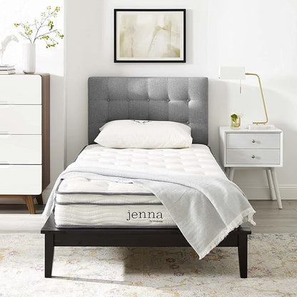 Modway Jenna 8” Innerspring and Memory Foam Twin Mattress With Individually Encased Coils, White