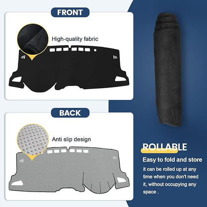 Dashboard Cover Mat Custom Fit for 2019-2023 2024 2025 2026 Toyota Corolla Sedan(L LE SE XLE XSE), Hatchback(SE XSE) Dash Cover Nonslip Dash Mat Protector Sunshade No Glare Black
