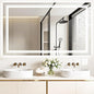 60x36 LED Mirror for Bathroom with Front and Backlit Light Up Digital Mirrors for Wall,Anti Fog,Stepless Dimmable,Tempered Silver Glass Smart Vanity Mirror for Bathroom