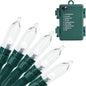 Christmas Lights Battery Operated String Lights 50-Count 8 Modes Clear Green Wire LED Mini Light Set with Timer for Christmas Tree Wreath Party Home Indoor Outdoor Decor Waterproof, White
