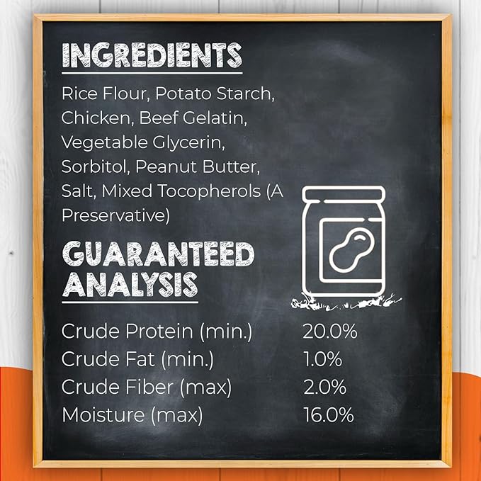 Canine Naturals Peanut Butter Chew - 100% Rawhide Free Dog Treats - Made with Real Peanut Butter - All-Natural and Easily Digestible - 5 Pack of 7 Inch Large Rolls for Dogs 50-75lb-Mewly Pet