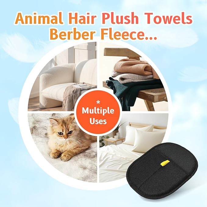 2pcs - Pet Hair Removel Glove for Cats & Dogs, Electrostatic Pet Hair Removal Gloves for Couch, Cat Grooming Gloves, Reusable Cat and Dog Hair Removel for Sofas, Furniture, Carpets and Curtains-Mewly Pet