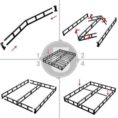 King Box Spring - 7 Inch High Profile Box Spring for King Bed, Sturdy Metal Frame Mattress Foundation, Easy Assembly, Quiet & Noise-Free