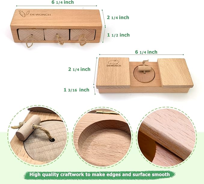 Dewonch Small Animals Hide Treats Foraging Puzzle Toys, Pet Interactive Snuffle Logic Game for Mental Enrichment,for Guinea Pigs,Rabbits,Chinchillas-Mewly Pet