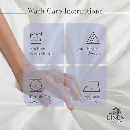 Linen Home 100% Cotton Percale Sheets Twin Size, Dark Blue, Deep Pocket, 3 Pieces Set - 1 Flat, 1 Deep Pocket Fitted Sheet and 1 Pillowcase, Crisp Cool and Strong Bed Linen