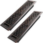 2x12 Inches 2 Pack Heavy Duty Walkable Floor Register - Easy Adjust Air Supply Lever Decorative Floor Vent Covers - Boston Design Vent Covers for Home - Oil Rubbed Bronze