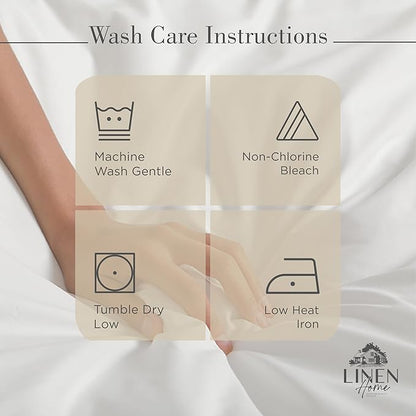 Linen Home 100% Cotton Percale Sheets Twin Size,Light Taupe, Deep Pocket, 3 Pieces Set - 1 Flat, 1 Deep Pocket Fitted Sheet and 1 Pillowcase, Crisp Cool and Strong Bed Linen