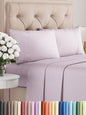 Twin XL 4 Piece Sheet Set - Comfy Breathable & Cooling - Soft Hotel Luxury Bedding Set with 8-16 Inch Deep Pockets - 1 Flat & 1 Fitted Sheet & 2 Pillowcases - Wrinkle Free & Easy Care - Light Lavender