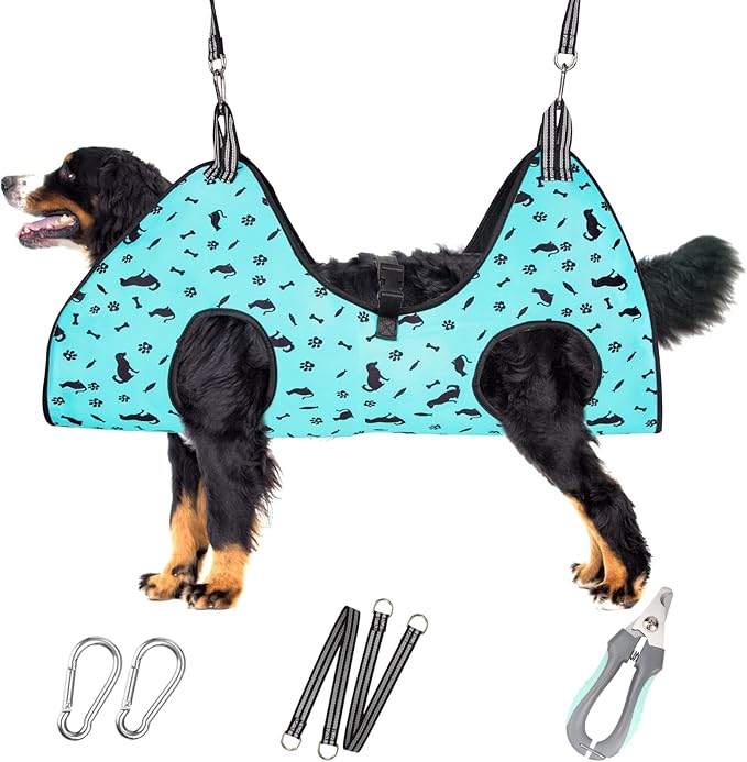 Dog Grooming Hammock - Pet Harness for Grooming Nail Trimming (XXL 120lb), Dog Sling for Nail Clipping, Dog Hanging Holder for Cutting Nail with Nail Clippers-Mewly Pet
