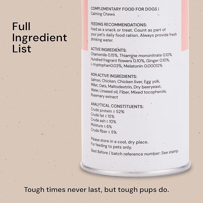 MalsiPree Calming Chews for Dogs - 145 pcs Salmon - Helps Regulate Mood - Anxiety Relief Treats - No Sedative Effect - Freeze Dried - with Passion Flower & Melatonin-Mewly Pet