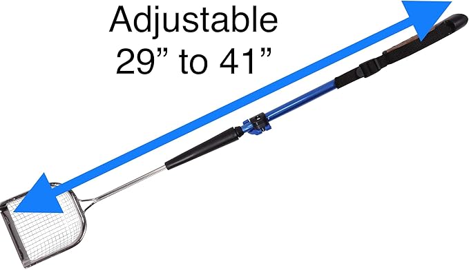 Sand Dipper Metal Cat Litter Scoop – Long Handle Cat Poop Scooper for Litter Box (41”), Heavy-Duty Stainless Steel Kitty Litter Scoop (Mid-Adjustable)-Mewly Pet