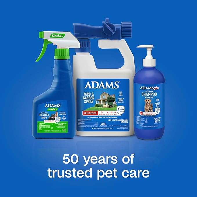 Adams Plus Flea & Tick Shampoo with Precor for Cats, Kittens, Dogs & Puppies Over 12 Weeks Of Age |Sensitive Skin Flea Treatment for Dogs & Cats |Kills Adult Fleas, Flea Eggs, Ticks, and Lice |6 Oz-Mewly Pet