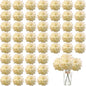 100PCS Artificial Hydrangea Flowers, Fake Flowers Silk Hydrangea Full Flowers Heads with Stems for Wedding Home Party Shop Baby Shower Decor (Apricot Pink)