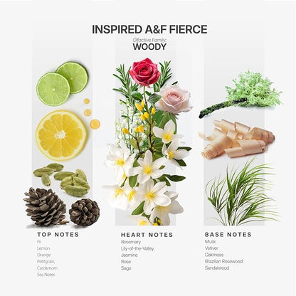 AromaPlan Hotel Scents Inspired by A+F Fierce 16 Fl Oz (473ml), Home Luxury Aroma & Hotel Diffuser Oil- Hotel Diffuser Oil for Aromatherapy- USA Made, Bigger Bottle, Bolder Aroma & Longer Lasting