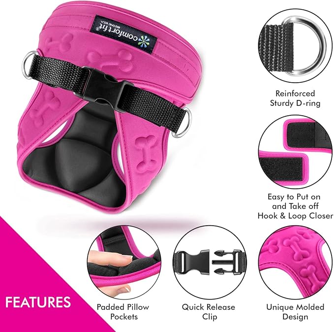 Comfort fit All Weather Step-in Dog Harness - Adjustable Small Dog Harness Medium Sized Dogs - Soft Padded Easy Walk Dog Vest Harnesses-Mewly Pet