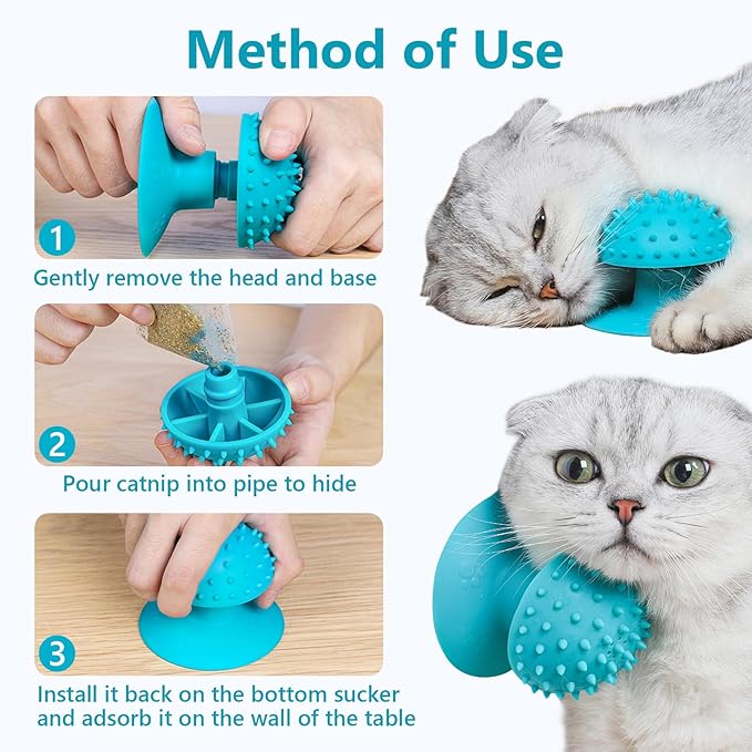 3-Pack Cat Scratcher cat self groomer for Loose Fur Removal, Catnip Massager, Massage Combs for Short & Long Fur Cats and Kittens-Mewly Pet