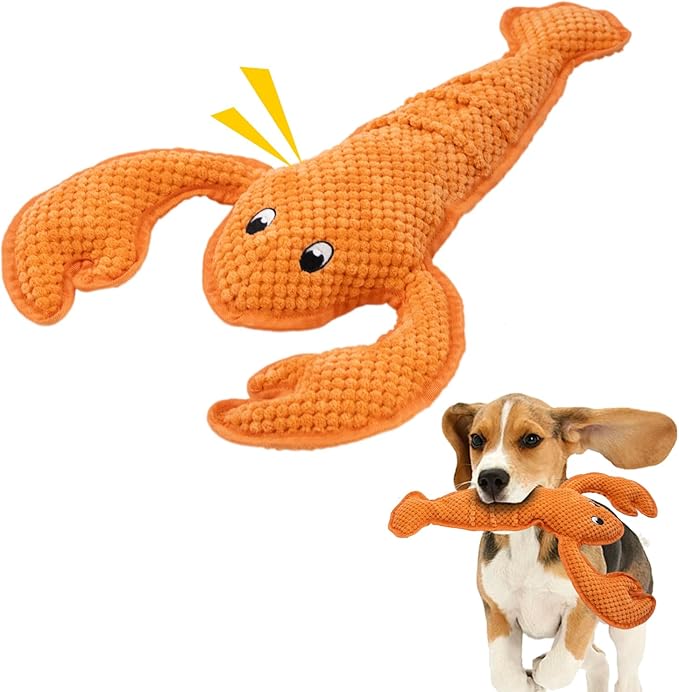 Squeaky Dog Toy No Stuffed Dog Toys,Lobster Puppy Toys for Small Medium Large Breed pups Teething Interactive Toy to Keep Them Busy, Best Christmas Birthday Gift-Mewly Pet