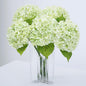 Waipfaru 21" Real Touch Green Hydrangea Artificial Flowers with Long Stem & Leaves, Full Latex Faux Hydrangea Flowers for Home Decor Party Floral Arrangements Wedding Bouquets Centerpieces, 5Pcs