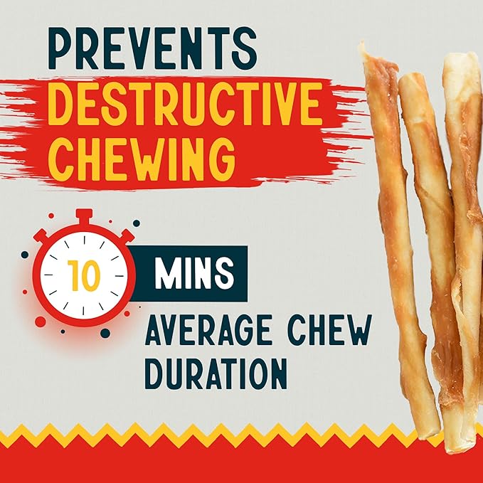 Canine Chews 5" Chicken Coated Sticks - Pack of 45 USA-Sourced Rawhide Dog Treats - Protein-Dense Wrapped Chews With 100% Real Chicken Coating-Mewly Pet